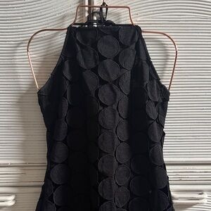 Mainstrip Black Circle Fringe Halter Dress